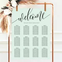 Pastel Mint Minimalist Wedding Seating Chart