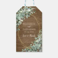 Rustic Wood Eucalyptus Greenery Geometric Wedding Gift Tags