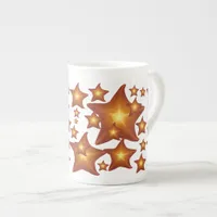 Shining Starfish bright orange design Bone China Mug