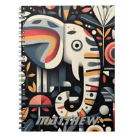 Geometric Elephant Illustration Notebook