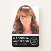 Marble Notary Photo Barcode Logo Badge