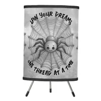 Cute Spider Inspirational Quote Monogram on grey | Tripod Lamp