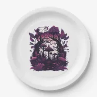 Mushroom Woods Whimsigoth Witchy Screenprint Desig Paper Plates