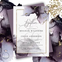 Abstract Muted Amethyst Heather Purple Wedding Invitation