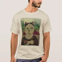 Meowna Mona Lisa Fun Cat Classic Painted Art T-Shirt