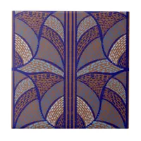Mediterranean Terracotta & Blue Mosaic Pattern  Ceramic Tile