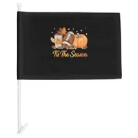 Tis The Season Football Fall Season Football Pumpk Car Flag