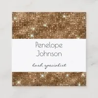 Makeup Artist Bronze Sparkle Glam  Square Business Card