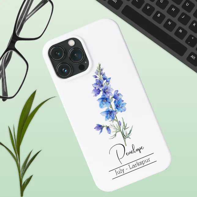 Birth Month Flower July Larkspur iPhone 13 Pro Max Case