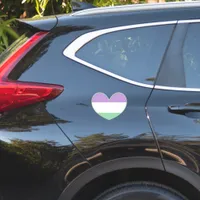 Gender Queer Purple, Green, White Pride Heart Stic Sticker