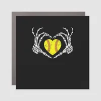 Softball Heart Skeleton Hand Halloween Costume Fun Car Magnet