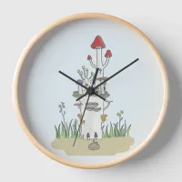 Hand drawn Mushroom castle Clock