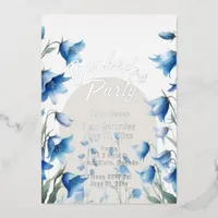 Bluebells Floral Bachelor Party Foil Invitation