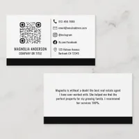 QR Code Black White Minimalist Icons  Business Card