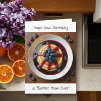 Funny Blueberry Pancakes Pun | Happy Birthday Card