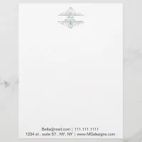 Aqua Flourish Personalized Business Stationery