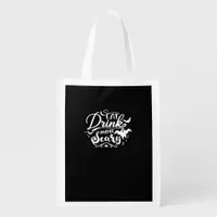Eat Drink And Be Scary Halloween Design Grocery Bag