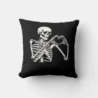 Skeleton Heart Hands Sign Halloween Costume Trendi Throw Pillow