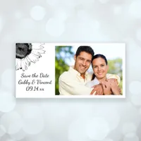 Black and White Sunflowers Wedding Save the Date