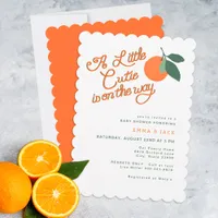 Minimal Little Cutie Clementine Baby Shower Invitation