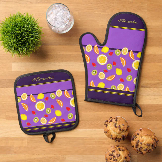 Freshful Summer Fruits  Oven Mitt & Pot Holder Set