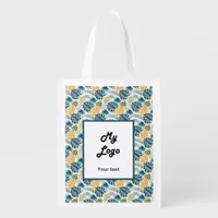 Pineapples tropical business logo text grocery bag