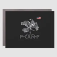 F-Caw-F Cow Funny Bird USA Vintage Flag Funny Humo Car Magnet