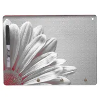 Red Floral Highlights  Dry Erase Board With Keychain Holder