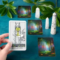 Dreamy Rainbow Colored Forest Trail AI Art Tarot