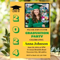 Class Year Yellow Graduation Party Invitation Card