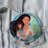 Love you more Mother with kids Button