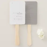 Chic Neutrals Wedding Program Powder/Taupe ID1020 Hand Fan