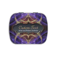 Purple Gold Fractal Artistry Party Favors Candy Jelly Belly Tin