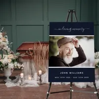 Funeral blue photo memorial welcome foam board