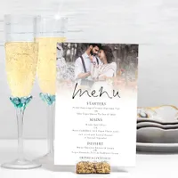 Modern Photo Overlay Elegant Script Wedding Menu Poster