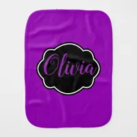 Vibrant, Bold Fuchsia Purple Personalized Baby Burp Cloth