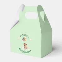 Sweet Little One on the Way Green Baby Shower Favor Boxes