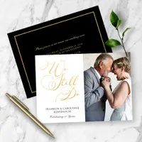 Elegant Gold Foil Wedding Anniversary Vow Renewal Invitation