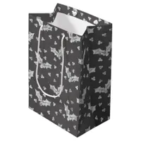 Cute Black & White Holly Christmas Chalkboard Medium Gift Bag