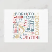 Born to Dance Blue/Red/Gold ID277 Postcard