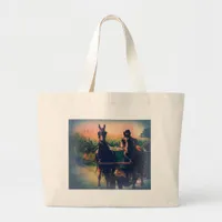 Amish Horse Team Large Tote Bag