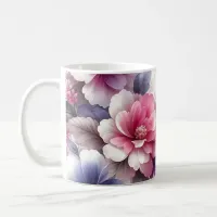 Pretty Pink and Purple Floral Shabby Chic  Coffee Mug