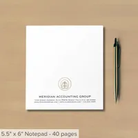 Simple Classic Gold Seal Logo Business Notepad