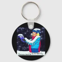 Cold Christmas Caroler Keychain