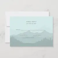 Simple Modern Classy Mountain Wedding RSVP Card