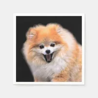 Cute Laughing Pomeranian Dog Napkins