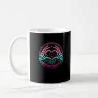 Heart Sign Skeleton Hand - Spooky Skeleton Hallowe Coffee Mug