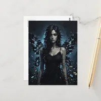 A Glitch Fairy with Flowers Postcard