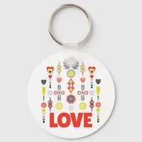 LOVE Cute Minimalist Anniversary  Keychain