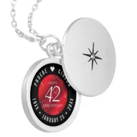 Elegant 42nd Jasper Wedding Anniversary Locket Necklace